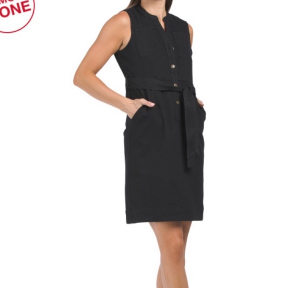 Nanette Lepore Sleeveless Denim Button Down Mini Dress Black Size 10 - Picture 3 of 10